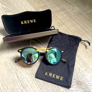 Krewe St Louis Mirrored Matte Black + Shadow Mirror Polarized 24K